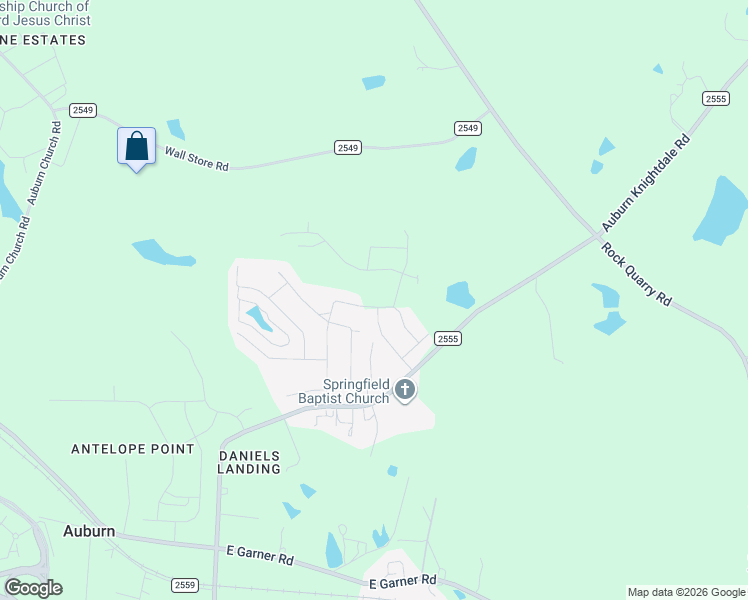 map of restaurants, bars, coffee shops, grocery stores, and more near 163 Azure Mist Drive in Raleigh