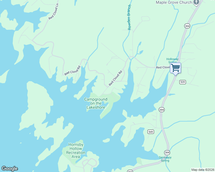 map of restaurants, bars, coffee shops, grocery stores, and more near 152-158 Red Cloud Road in Meigs