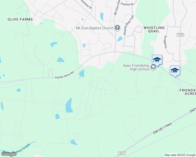 map of restaurants, bars, coffee shops, grocery stores, and more near 2837 Hunter Woods Drive in Apex