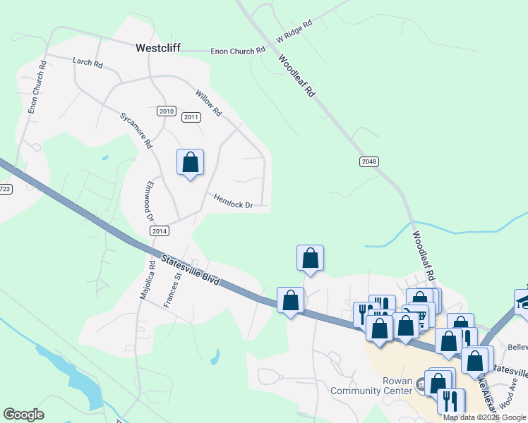 map of restaurants, bars, coffee shops, grocery stores, and more near 125 Hemlock Drive in Salisbury