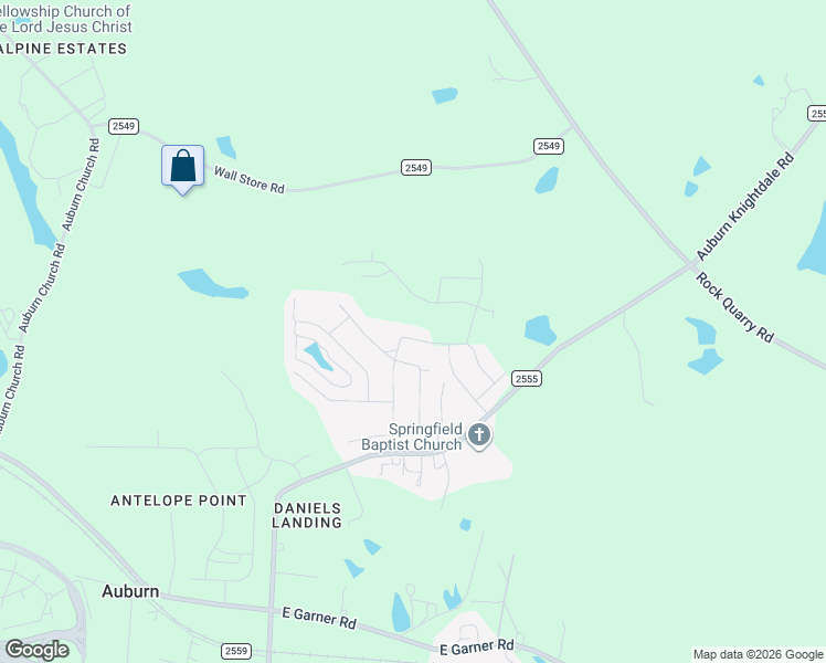 map of restaurants, bars, coffee shops, grocery stores, and more near 123 Azure Mist Drive in Raleigh