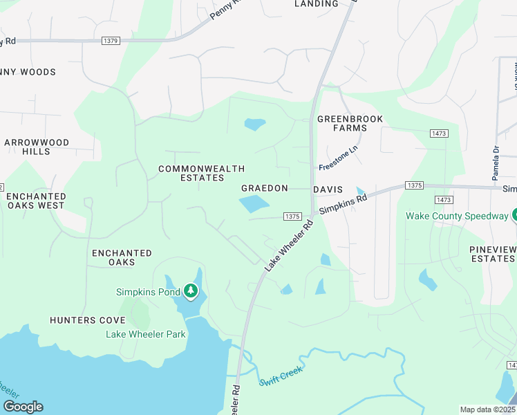 map of restaurants, bars, coffee shops, grocery stores, and more near 1203 Graedon Drive in Raleigh