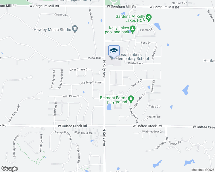 map of restaurants, bars, coffee shops, grocery stores, and more near 4525 Spectacular Bid Avenue in Edmond
