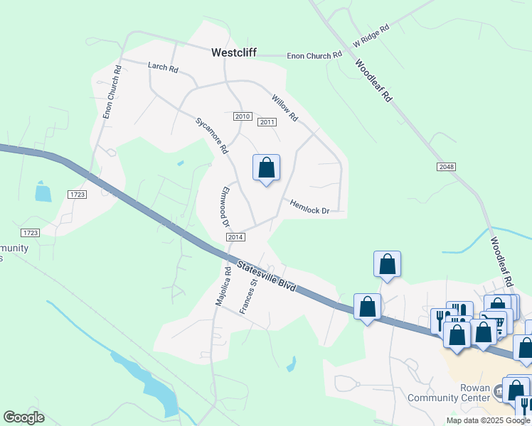 map of restaurants, bars, coffee shops, grocery stores, and more near 304 Ashbrook Road in Salisbury