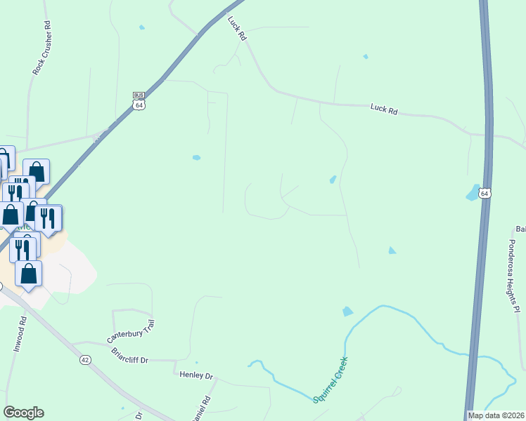 map of restaurants, bars, coffee shops, grocery stores, and more near 1435 Stratford Way in Asheboro