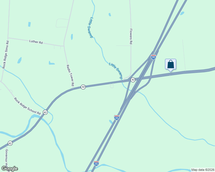 map of restaurants, bars, coffee shops, grocery stores, and more near 6135 Nc 42 West in Wilson