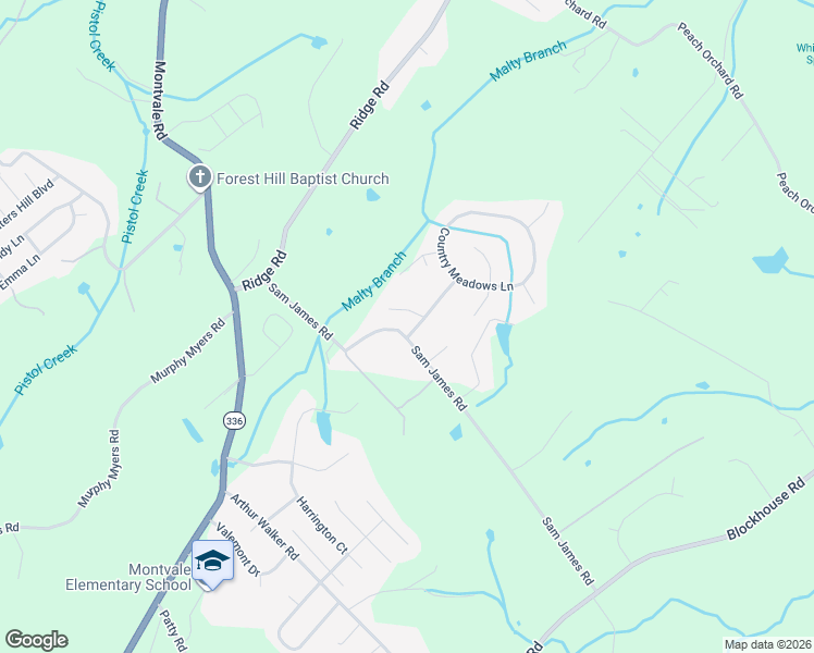map of restaurants, bars, coffee shops, grocery stores, and more near 2803 Country Meadows Lane in Maryville