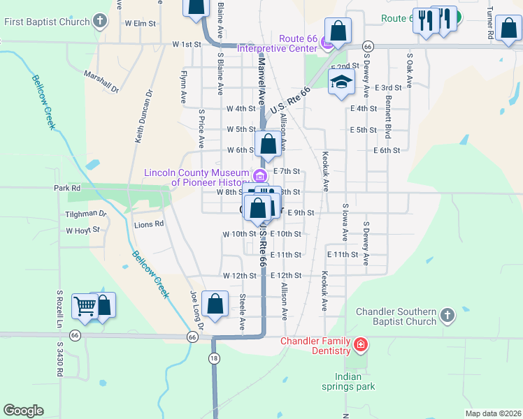map of restaurants, bars, coffee shops, grocery stores, and more near in Chandler