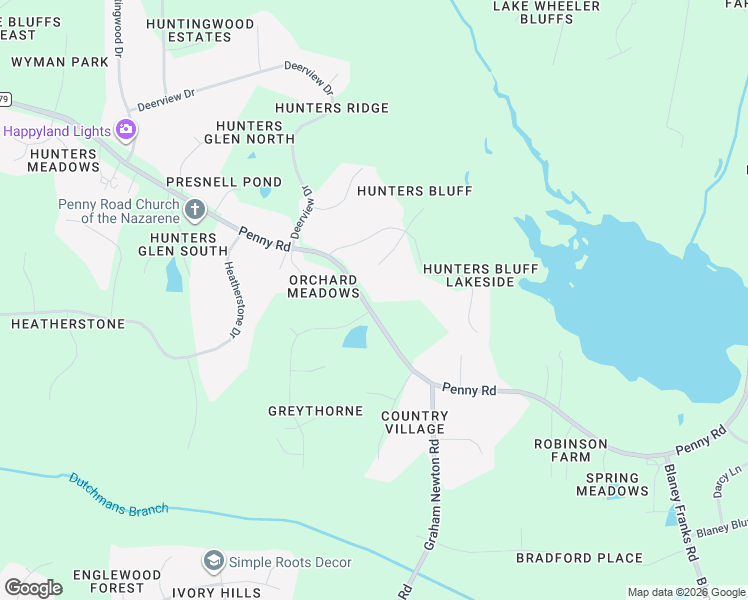 map of restaurants, bars, coffee shops, grocery stores, and more near 8012 Penny Road in Raleigh