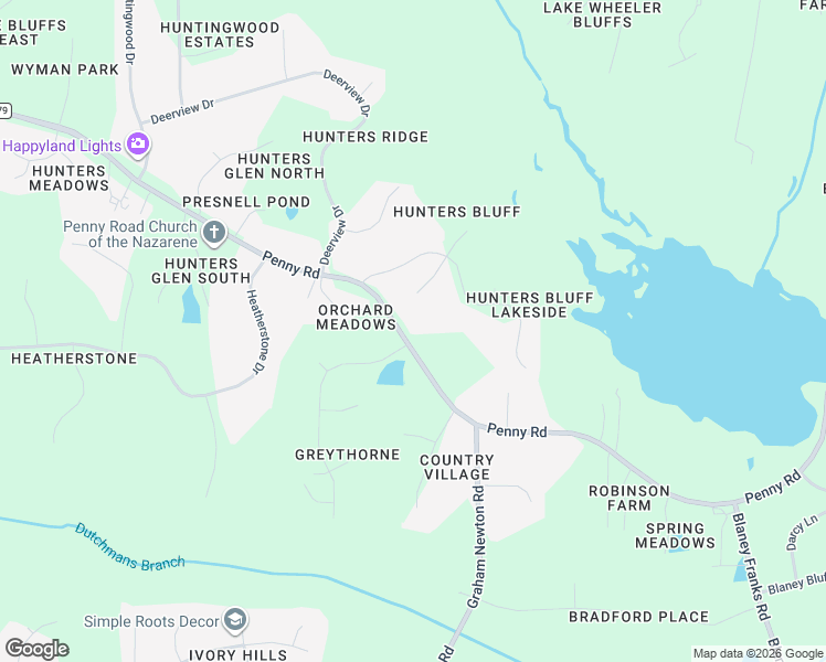 map of restaurants, bars, coffee shops, grocery stores, and more near 8012 Penny Road in Raleigh