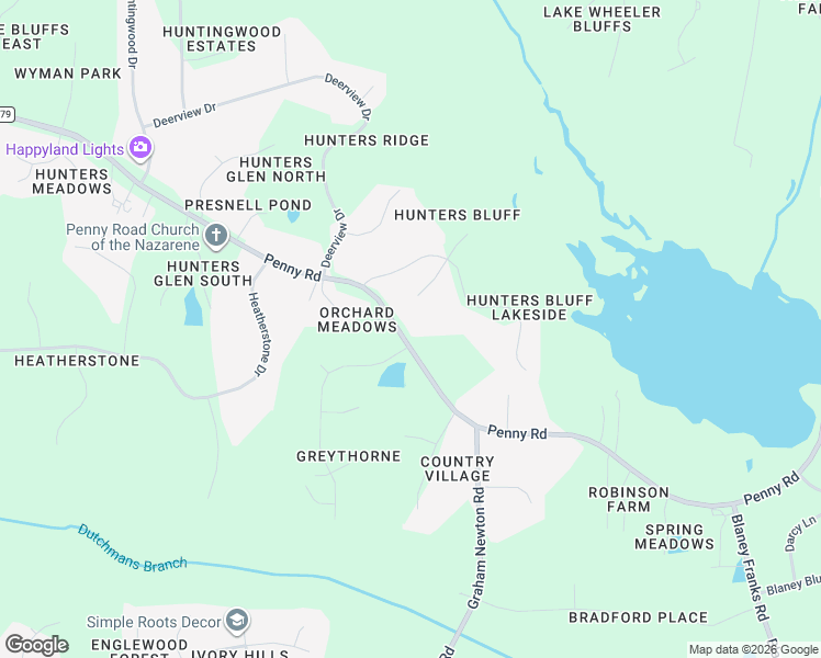 map of restaurants, bars, coffee shops, grocery stores, and more near 3600 Sparrow Pond Lane in Raleigh
