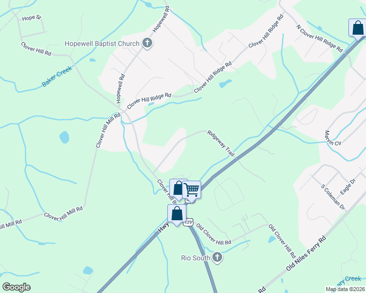 map of restaurants, bars, coffee shops, grocery stores, and more near 3526 Ridgeway Trail in Maryville