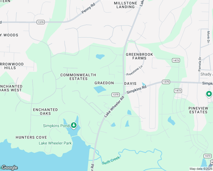 map of restaurants, bars, coffee shops, grocery stores, and more near 1205 Graedon Drive in Raleigh
