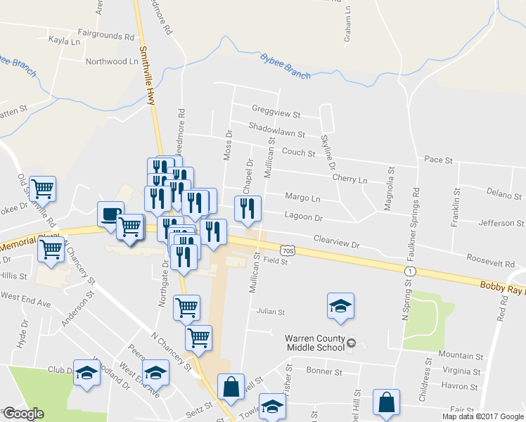 map of restaurants, bars, coffee shops, grocery stores, and more near 399 Lagoon Drive in McMinnville