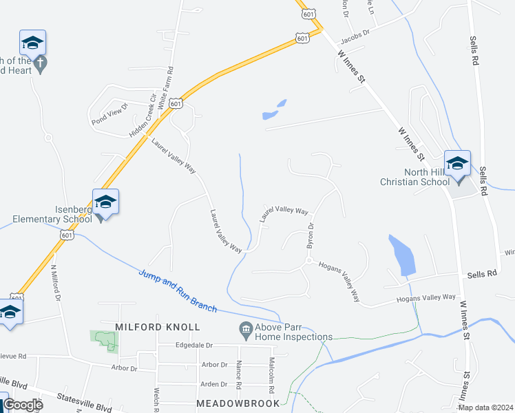 map of restaurants, bars, coffee shops, grocery stores, and more near 101 Snead Court in Salisbury