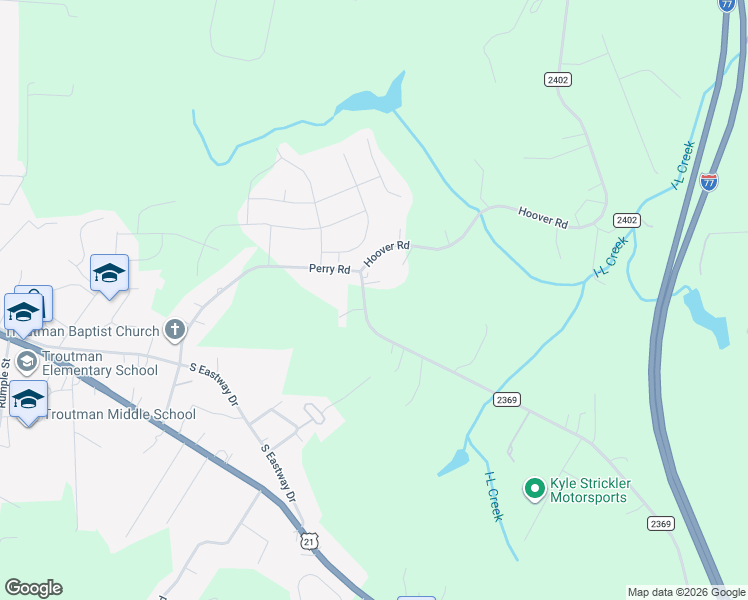map of restaurants, bars, coffee shops, grocery stores, and more near 562 Perry Road in Troutman