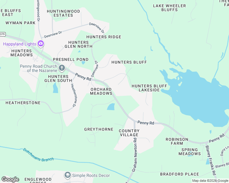 map of restaurants, bars, coffee shops, grocery stores, and more near 3600 Sparrow Pond Lane in Raleigh