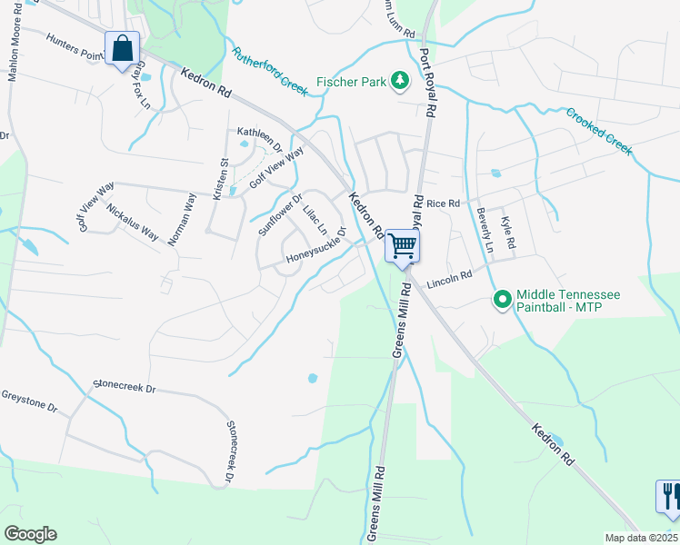map of restaurants, bars, coffee shops, grocery stores, and more near 3022 Honeysuckle Drive in Spring Hill