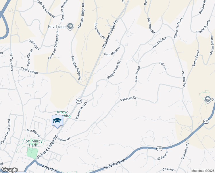 map of restaurants, bars, coffee shops, grocery stores, and more near 931 Stagecoach Road in Santa Fe