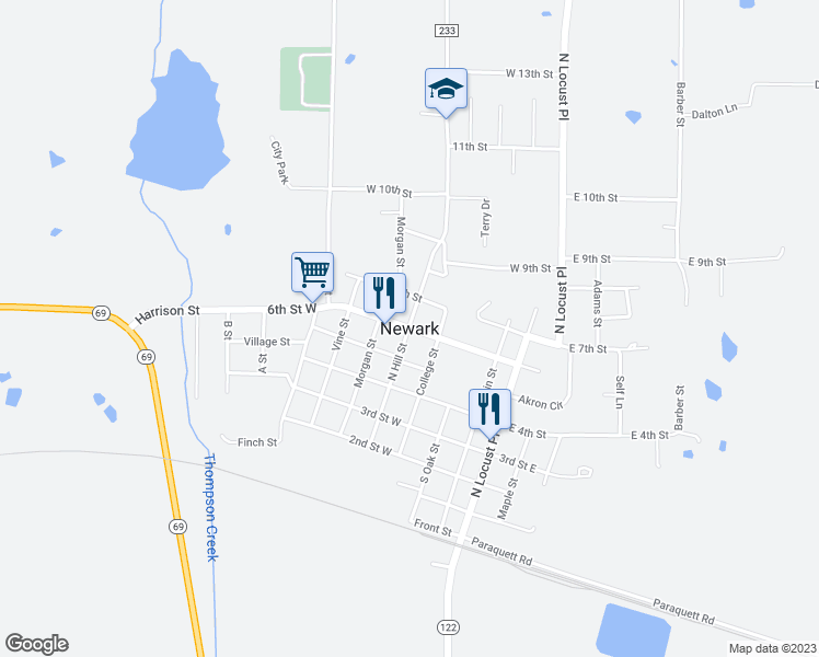 map of restaurants, bars, coffee shops, grocery stores, and more near in Newark