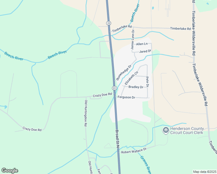 map of restaurants, bars, coffee shops, grocery stores, and more near 15145 Tennessee 22 in Lexington