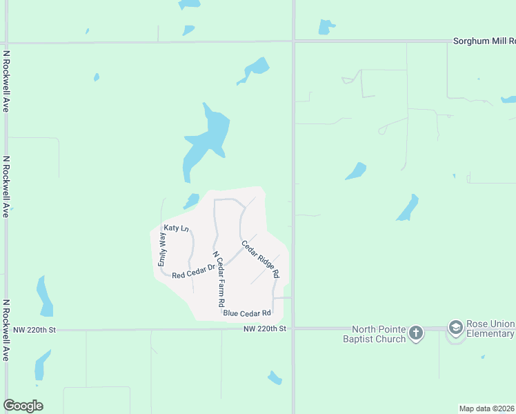 map of restaurants, bars, coffee shops, grocery stores, and more near 22800 Cedar Ridge Road in Edmond