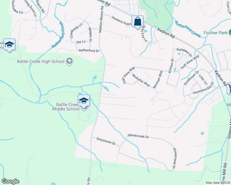 map of restaurants, bars, coffee shops, grocery stores, and more near 3492 Mahlon Moore Road in Spring Hill