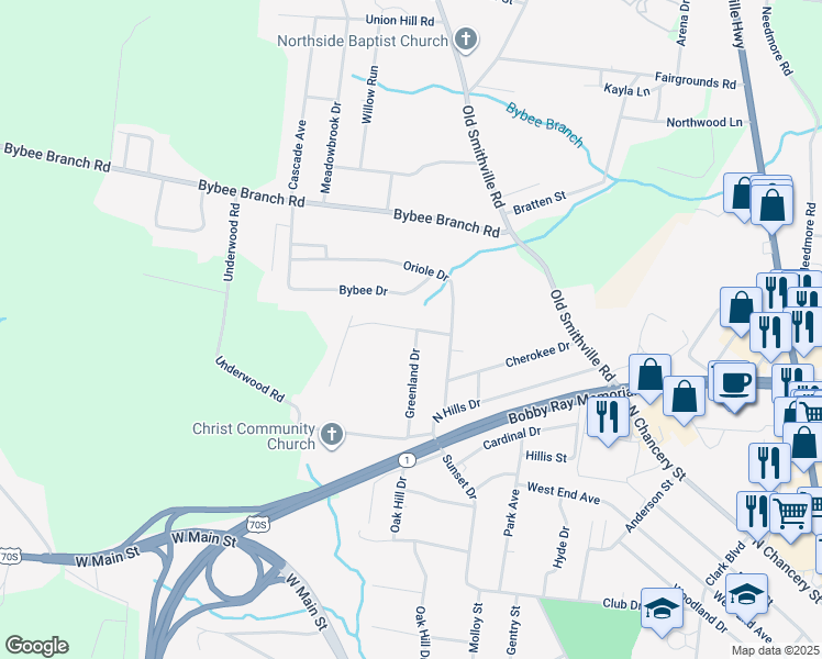 map of restaurants, bars, coffee shops, grocery stores, and more near in McMinnville