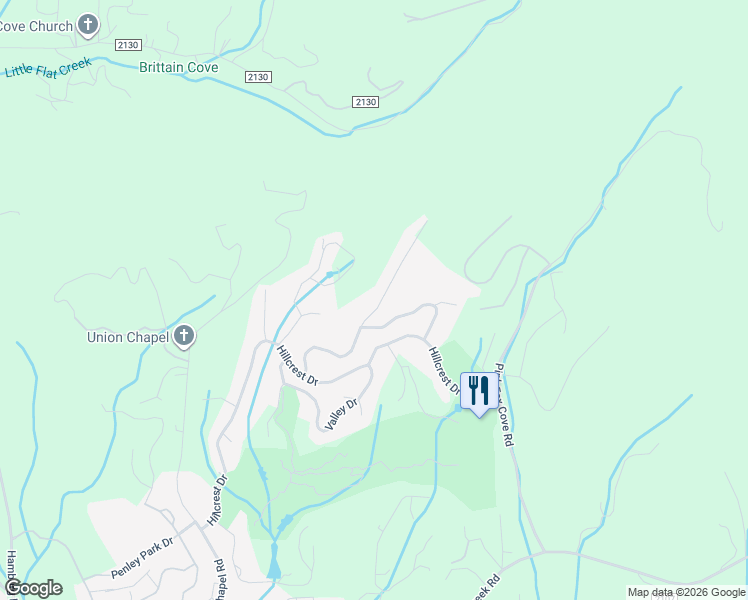 map of restaurants, bars, coffee shops, grocery stores, and more near 40 High Bluff Drive in Weaverville