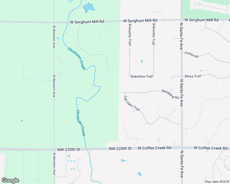 map of restaurants, bars, coffee shops, grocery stores, and more near 2722 Rambling Road in Edmond