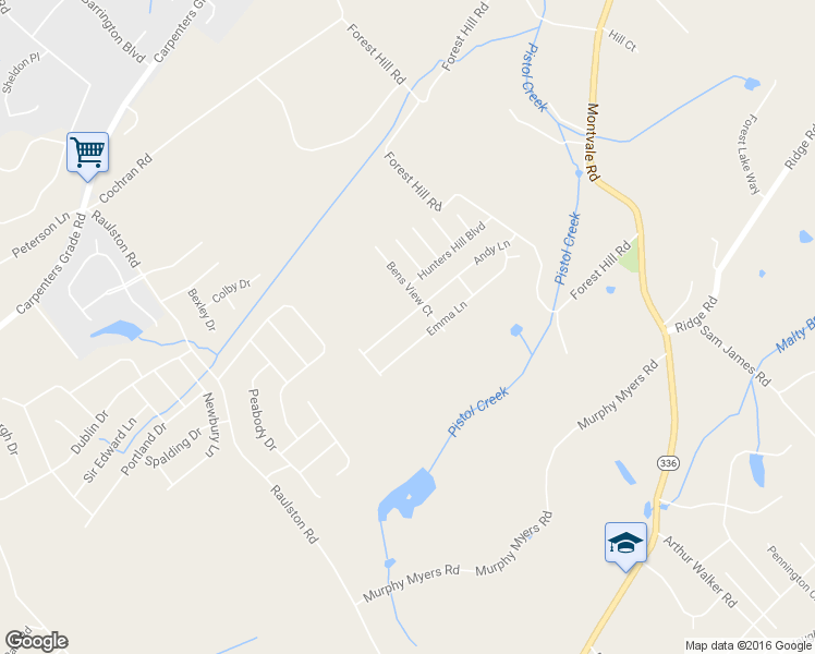 map of restaurants, bars, coffee shops, grocery stores, and more near 1910 Andy Lane in Maryville