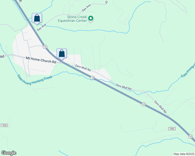 map of restaurants, bars, coffee shops, grocery stores, and more near 3545 North Carolina 18 in Morganton