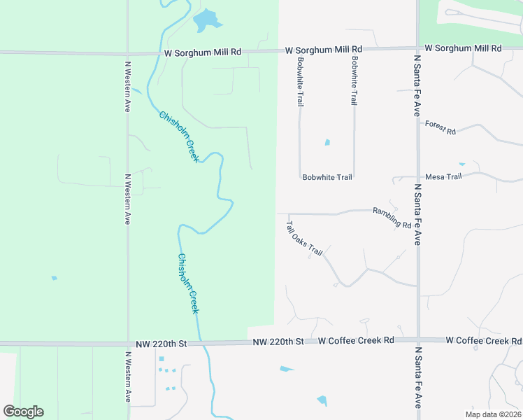 map of restaurants, bars, coffee shops, grocery stores, and more near 2722 Rambling Road in Edmond