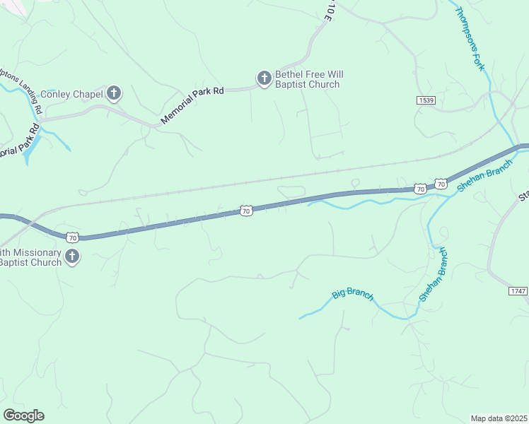 map of restaurants, bars, coffee shops, grocery stores, and more near 3360 US 70 East in Marion