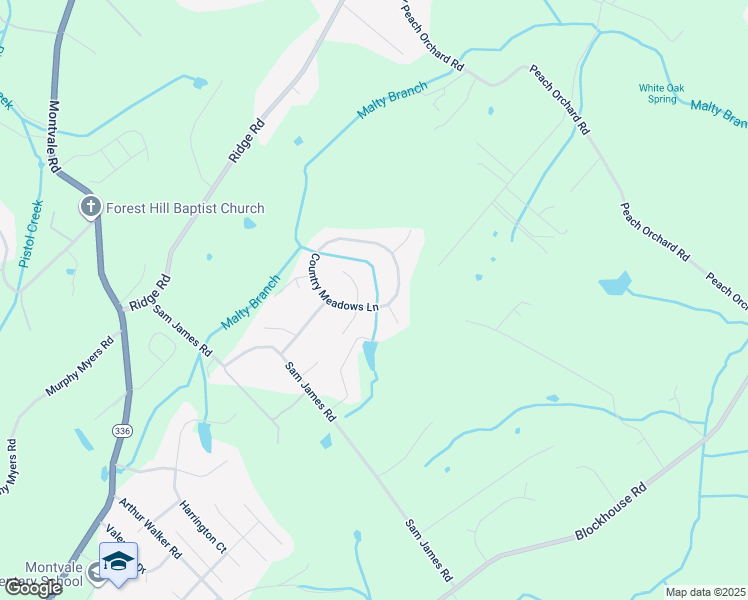 map of restaurants, bars, coffee shops, grocery stores, and more near 2917 Country Meadows Lane in Maryville