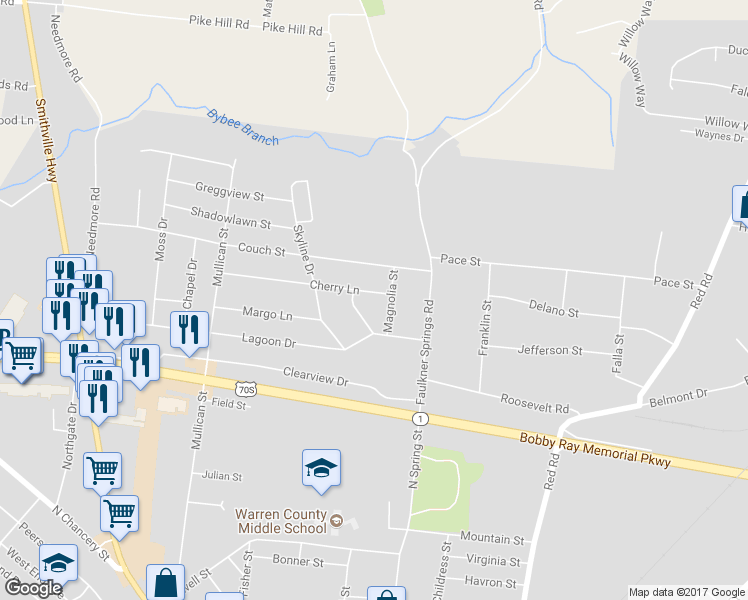 map of restaurants, bars, coffee shops, grocery stores, and more near 103 Cherry Lane in McMinnville