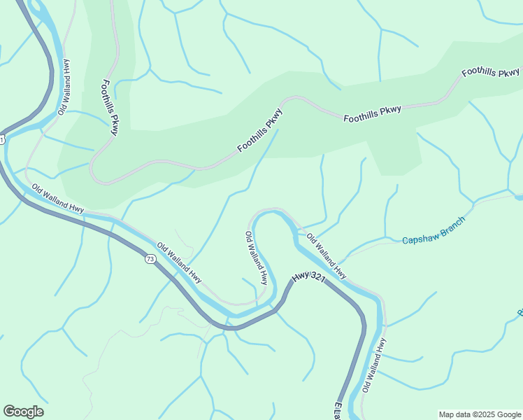 map of restaurants, bars, coffee shops, grocery stores, and more near Old Walland Highway in Townsend