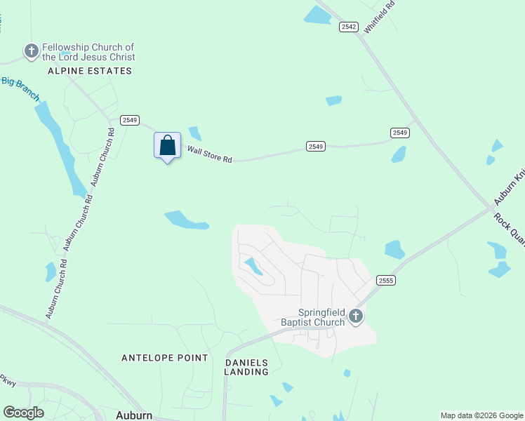 map of restaurants, bars, coffee shops, grocery stores, and more near 2720 Wall Store Road in Garner