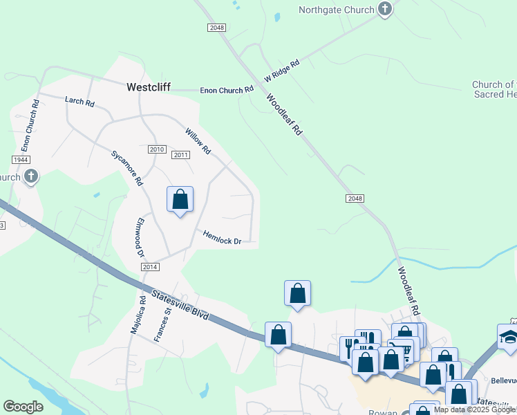 map of restaurants, bars, coffee shops, grocery stores, and more near 606 Willow Road in Salisbury