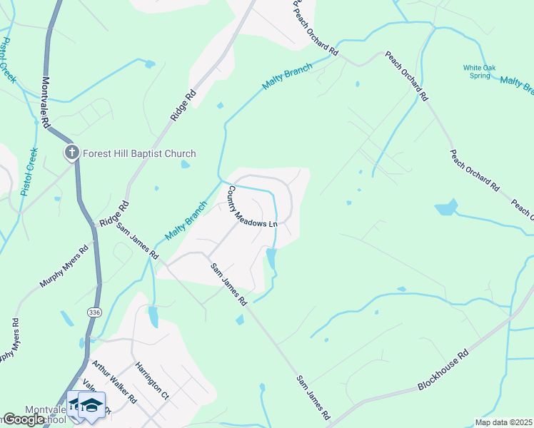 map of restaurants, bars, coffee shops, grocery stores, and more near 2917 Country Meadows Lane in Maryville