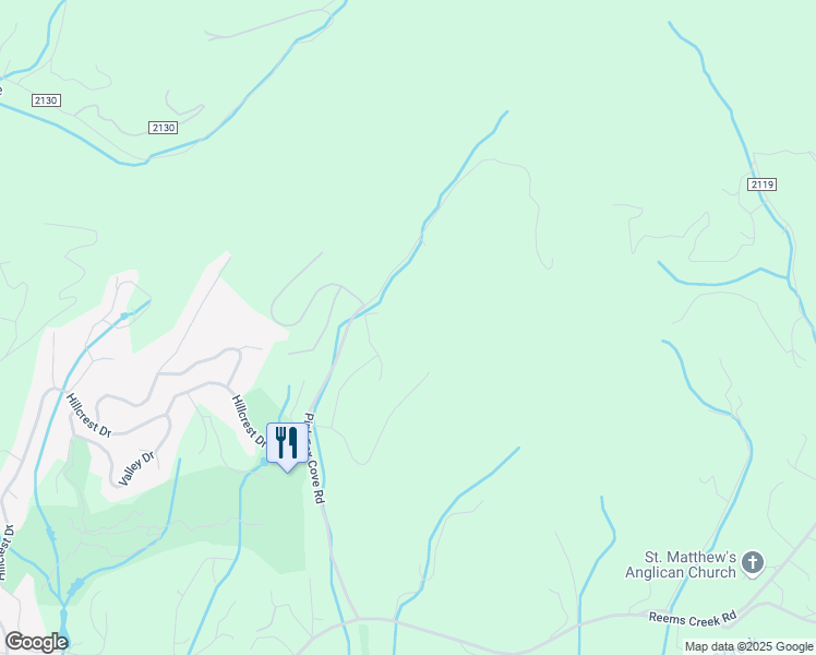 map of restaurants, bars, coffee shops, grocery stores, and more near 67 Pink Fox Ridge in Weaverville