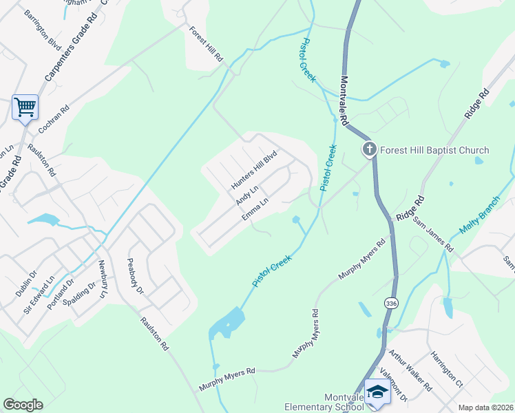 map of restaurants, bars, coffee shops, grocery stores, and more near 1953 Emma Lane in Maryville