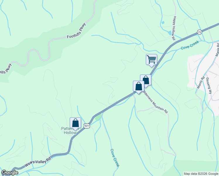 map of restaurants, bars, coffee shops, grocery stores, and more near 4228 Wears Valley Road in Sevierville
