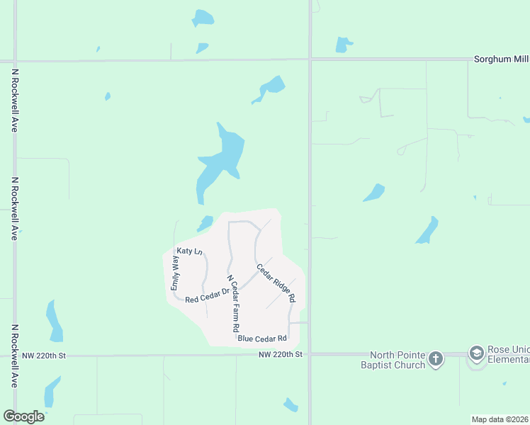 map of restaurants, bars, coffee shops, grocery stores, and more near 22800 Cedar Ridge Road in Edmond