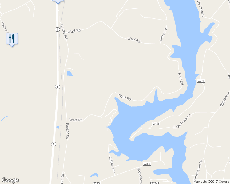 map of restaurants, bars, coffee shops, grocery stores, and more near 2120 Warf Road in Lexington