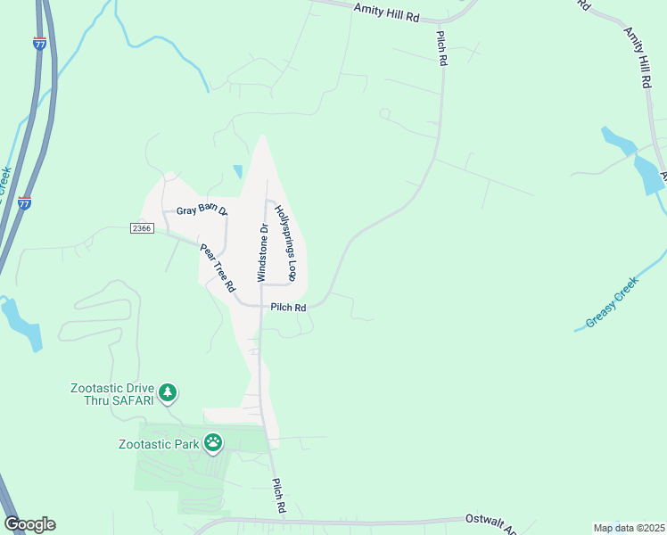 map of restaurants, bars, coffee shops, grocery stores, and more near 296 Pilch Road in Troutman