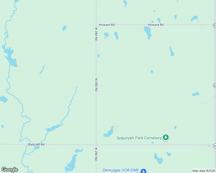 map of restaurants, bars, coffee shops, grocery stores, and more near 10300 North 280 Road in Okmulgee