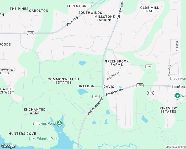 map of restaurants, bars, coffee shops, grocery stores, and more near 5708 Lake Wheeler Road in Raleigh