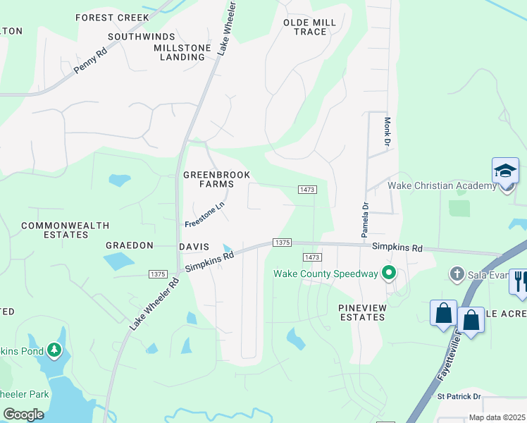 map of restaurants, bars, coffee shops, grocery stores, and more near 5336 McCoy Road in Raleigh