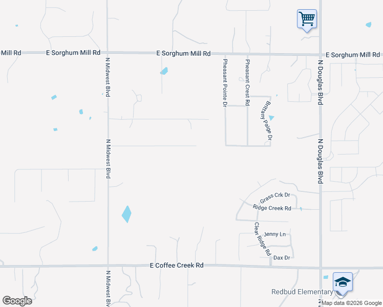 map of restaurants, bars, coffee shops, grocery stores, and more near 7700 Sandy Lane in Edmond